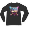 Happy 100 Days Of School Baseball Drip 100th Day Of School Unisex Long Sleeve T-Shirt