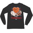 Happy Valentine’s Basketball Football Valentine Baseball Unisex Long Sleeve T-Shirt
