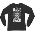 Jesus Has My Back Baseball Faith Motivation Tee Christian Unisex Long Sleeve T-Shirt Jesus Has My Back Baseball Faith Motivation Tee Christian Unisex Long Sleeve T-Shirt