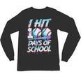 Kids 100 Days Of School 100th Day Baseball Ice Cream Drip Unisex Long Sleeve T-Shirt