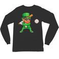 Leprechaun Playing Baseball St Patricks Day Sport Boys Unisex Long Sleeve T-Shirt