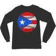 Puerto Rico Baseball Flag Boricua Beisbol Fan Gear Unisex Long Sleeve T-Shirt