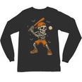 Skeleton Baseball Player Costume Halloween Men Boys Unisex Long Sleeve T-Shirt
