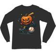 Spooky Halloween Scary Pumpkin Baseball Player Witchy Vibes Unisex Long Sleeve T-Shirt Spooky Halloween Scary Pumpkin Baseball Player Witchy Vibes Unisex Long Sleeve T-Shirt