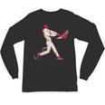 Valentines Day Baseball Batter Silhouette Heart For Men Boys Unisex Long Sleeve T-Shirt