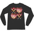 Valentines Day Drip Heart Baseball XOXO Boys Kids Men Sport Unisex Long Sleeve T-Shirt