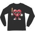 Valentines Day Heart Playing Baseball Boys Men Kids Girls Unisex Long Sleeve T-Shirt