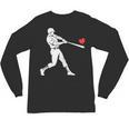 Valentines US Baseball Player Silhouette Heart Unisex Long Sleeve T-Shirt