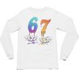 67 Meme Baseball Kids Girls Humor Number 6 7 Unisex Long Sleeve T-Shirt