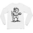Frog Basketbal Men Women Grumpy Frog Playing Baseball Unisex Long Sleeve T-Shirt