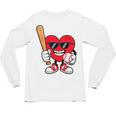 Heart Playing Baseball Valentines Day Unisex Long Sleeve T-Shirt