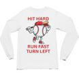 Hit Hard Run Fast Turn Left Baseball Player Premium Tri-Blend Unisex Long Sleeve T-Shirt