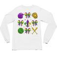 Mardi Gras Baseball Coquette Bow Fat Tuesday Parade Girls Unisex Long Sleeve T-Shirt Mardi Gras Baseball Coquette Bow Fat Tuesday Parade Girls Unisex Long Sleeve T-Shirt