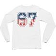 Number 67 USA Raglan Baseball Tee Unisex Long Sleeve T-Shirt Number 67 USA Raglan Baseball Tee Unisex Long Sleeve T-Shirt