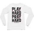Play Hard Pray Hard Youth Boy Christian Baseball Jesus Unisex Long Sleeve T-Shirt Play Hard Pray Hard Youth Boy Christian Baseball Jesus Unisex Long Sleeve T-Shirt