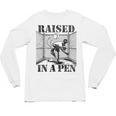Raised In a Pen Baseball Pitcher Saying Bullpen Unisex Long Sleeve T-Shirt Raised In a Pen Baseball Pitcher Saying Bullpen Unisex Long Sleeve T-Shirt