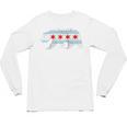 Sweet Vintage Retro Chicago City Flag Bear Print Raglan Baseball Tee Unisex Long Sleeve T-Shirt