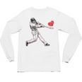 Valentines Baseball Batter Heart Player Silhouette Premium Tri-Blend Unisex Long Sleeve T-Shirt