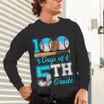 100 Days Of 5th Grade Baseball 100th Day Of School Boys Kids Unisex Long Sleeve T-Shirt