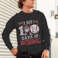 100 Days Of School Dabbing Baseball Hit Student Kids Boys Unisex Long Sleeve T-Shirt