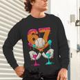 6 7 Ice Cream Drip Baseball Number 67 Player Boy Girl Kids Unisex Long Sleeve T-Shirt