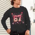 6 7 Melting Number Arrow Baseball Drip Valentine's Day Unisex Long Sleeve T-Shirt