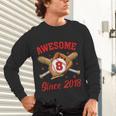 8 Year Old Boys Awesome Since 2018 Baseball Birthday Unisex Long Sleeve T-Shirt