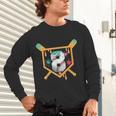 Baseball 8 Year Old Ice Cream Drip 8th Birthday Boy Number 8 Unisex Long Sleeve T-Shirt