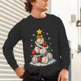 Baseball Christmas Tree Lights Santa Sport Player Lover Xmas Unisex Long Sleeve T-Shirt
