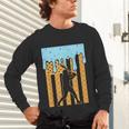 Baseball Drip Dripping Ice Cream Sport Player American Flag Unisex Long Sleeve T-Shirt