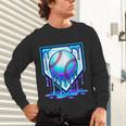 Baseball Drip Ice Cream Blue Glow Melt Ball Graphic Unisex Long Sleeve T-Shirt