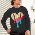Baseball Drip Melting Ice Cream Baseball Heart Boys Girls Unisex Long Sleeve T-Shirt Baseball Drip Melting Ice Cream Baseball Heart Boys Girls Unisex Long Sleeve T-Shirt