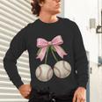 Baseball Girls Women Coquette Pink Bow Baseball Unisex Long Sleeve T-Shirt Baseball Girls Women Coquette Pink Bow Baseball Unisex Long Sleeve T-Shirt