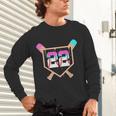 Baseball Ice Cream Drip Number 22 Player 22nd Birthday Unisex Long Sleeve T-Shirt Baseball Ice Cream Drip Number 22 Player 22nd Birthday Unisex Long Sleeve T-Shirt
