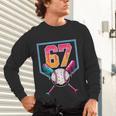 Baseball Ice Cream Drip Number 67 Player 67th Birthday Men Unisex Long Sleeve T-Shirt Baseball Ice Cream Drip Number 67 Player 67th Birthday Men Unisex Long Sleeve T-Shirt