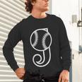 Baseball Sport Player Monogram Cool Initial Letter J Unisex Long Sleeve T-Shirt