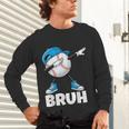 Boys Baseball Graphic Tee Teen Apparel Cute Meme Bruh Unisex Long Sleeve T-Shirt