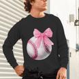 Cute Coquette Baseball Pink Bow Player & Fan Girls Unisex Long Sleeve T-Shirt Cute Coquette Baseball Pink Bow Player & Fan Girls Unisex Long Sleeve T-Shirt