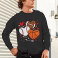 Cute Heart Baseball Basketball Football Valentine Boy Men Unisex Long Sleeve T-Shirt Cute Heart Baseball Basketball Football Valentine Boy Men Unisex Long Sleeve T-Shirt