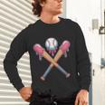Dripping Pink Baseball Crossed Bats Summer Unisex Long Sleeve T-Shirt Dripping Pink Baseball Crossed Bats Summer Unisex Long Sleeve T-Shirt