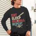 Eat Sleep Baseball Repeat Bat Ball Player Fan Unisex Long Sleeve T-Shirt Eat Sleep Baseball Repeat Bat Ball Player Fan Unisex Long Sleeve T-Shirt