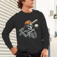 Halloween Boys Batting Skeleton Baseball Unisex Long Sleeve T-Shirt