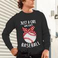 Just A Girl Who Loves Baseball Cute Retro Baseball Lover Unisex Long Sleeve T-Shirt