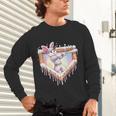Kids Happy Easter Bunny Playing Baseball Boy Ice Cream Drip Unisex Long Sleeve T-Shirt