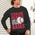 Kids Stealing Hearts Like I Steal Bases Cute Baseball Boys Unisex Long Sleeve T-Shirt Kids Stealing Hearts Like I Steal Bases Cute Baseball Boys Unisex Long Sleeve T-Shirt