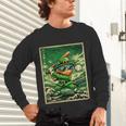 Leprechaun Playing Baseball Japanese Art St Patricks Day Unisex Long Sleeve T-Shirt Leprechaun Playing Baseball Japanese Art St Patricks Day Unisex Long Sleeve T-Shirt