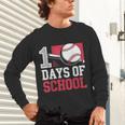 Retro 100 Days Of School Baseball Teacher Student 100 Days Unisex Long Sleeve T-Shirt