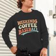 Weekends Coffee Baseball Retro Vibes Unisex Long Sleeve T-Shirt