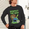 Spooky Zombie Respect The Drip Baseball Halloween Unisex Long Sleeve T-Shirt Spooky Zombie Respect The Drip Baseball Halloween Unisex Long Sleeve T-Shirt
