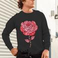 Sporty Rose Graphic With Baseball And Rugby Ball Petals Unisex Long Sleeve T-Shirt